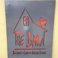 The BARN hand-drawn sign